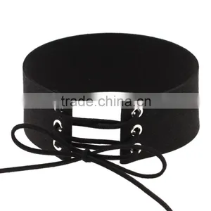 Woman Man Punk Sexy Leather Wrap Choker Collar Leather Wrap thumbnail-4