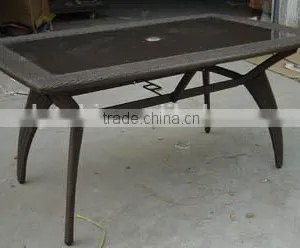Outdoor Rattan Table With Tempered Glass in Different Design thumbnail-2