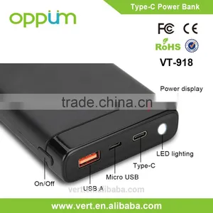 High Capacity Quick Charge 10000mAh Type C USB Port Portable Power Bank thumbnail-1