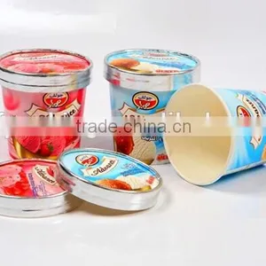 350ml Ice Cream Use Paper Printed Cups With Spoon and Lid thumbnail-2