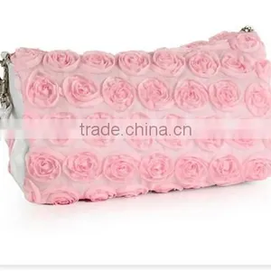 Pink Rose Decoration Soft Cell Phone Pouch Handbag thumbnail-1