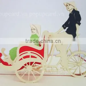 Viet Nam Pedicab 3d Greeting Card thumbnail-1
