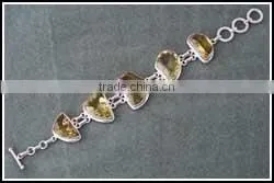 Sterling Silver Lemon Topaz Bracelet, Semiprecious Bracelet thumbnail-1