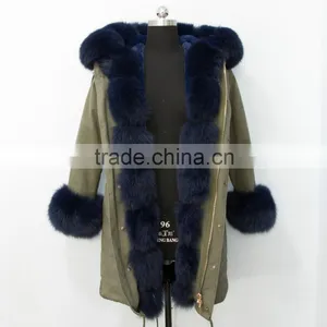 Made in China Fashionable Military Parka Jacket With Real Fox Fur Hood Trim thumbnail-6