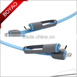 2016 Factory Wholesale High Quality Promotional Gift TPE Material Retractable 2 in 1 Micro USB Cable Sync Data Charging thumbnail-3