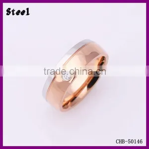 Beautiful Fashion Full Stainless Steel Gem Engagement Ring thumbnail-1