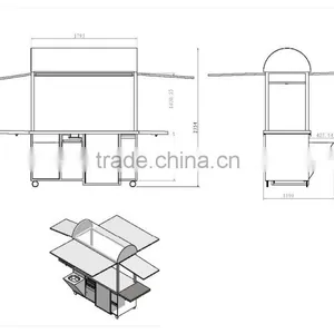 Customized Mobile Outdoor Street Vending Trailer/ Outdoor Retail Kiosks Coffee Cart Design thumbnail-1
