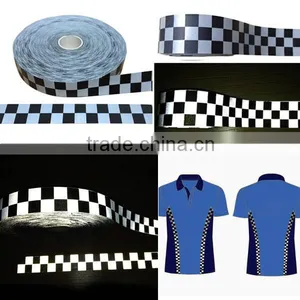 Cheap Reflective Fabric Tape With Plaid Pattern For Clothing thumbnail-1
