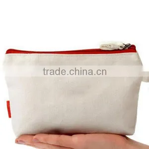 Fashion Small Plain Canvas Zipper Bag thumbnail-1