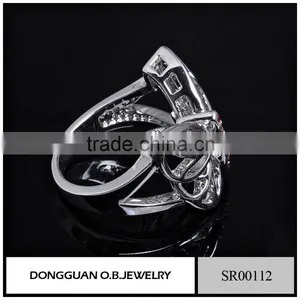 316l Stainless Steel Ring Butterfly Ring In Silver Jewelr With Colorful Cz thumbnail-2