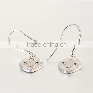 Cheap Made In China Piercing Square Spinel And Ruby Silver Earrings thumbnail-5