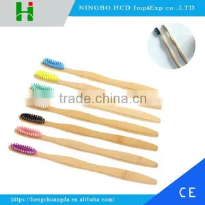 High Quality Colorful Charcoal Wholesale Wooden Bamboo Toothbrush thumbnail-1