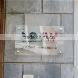 Factory Wholesale High Quality Acrylic Sign Holders Wall Mount for Company Signboard thumbnail-1