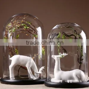 Wholesale Clear Glass Bell Jar With Wooden Base, High Quality Glass Bell Jar Dome Manufacture thumbnail-1