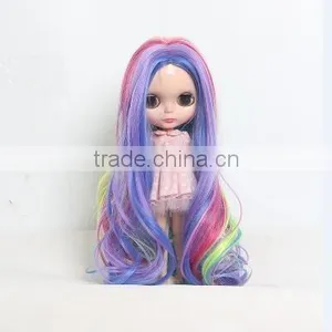 Rainbow Doll Hair Wigs Colorfurl Curly Doll Hair Free Shipping Cheap Beautiful Baby Doll Hair Wig thumbnail-1