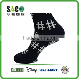 White Well Shape Pattern Black Compression Nylon Sport Socks thumbnail-2