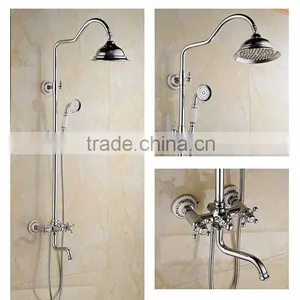 2015 New Arrival Luxury Wall Mounted Big Round Bath Hidden Shower Faucet Set With Ceramic Hand Shower & Base thumbnail-1