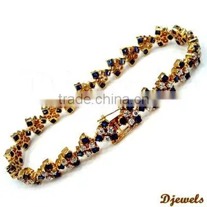 Diamond Gold Bracelet, Gold Bracelet, Ladies Jewelry thumbnail-2