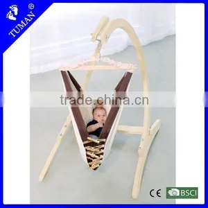 Indoor Collapsible Wooden Hanging Baby Cradle thumbnail-1