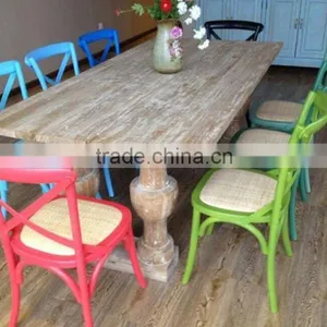 Colourful Cross Back Plastic Resin Dining Chair,metal Cross Back Chair Wedding thumbnail-4