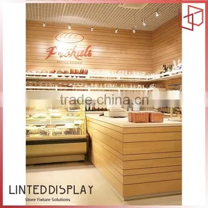 Interior Shop Design Elegant Wood Bread Display Cabinet for Store thumbnail-5