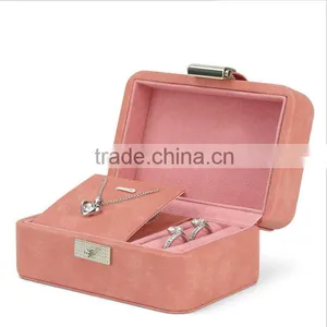 Chinese Factories Wholesale Custom High-grade PU Leather Jewelry Box, Pink Gift Box thumbnail-3