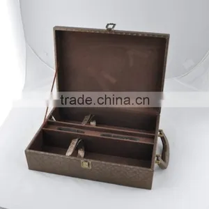 Chinese Factories Wholesale Custom High-grade PU Leather Wine Box, Deep Coffee Color Storage Box thumbnail-3