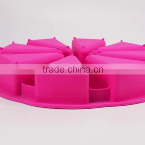 Pink Food Grade 8 Slice Silicon Cake Mould Silicone thumbnail-5