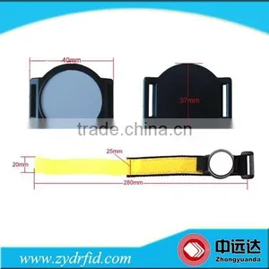 HF 13.56MHz Professional RFID Woven Fabric Wristband Bracelet thumbnail-2