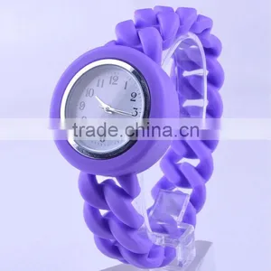 Twisted Band Silicone Watch Braided Band Silicone Watch thumbnail-1