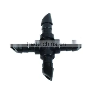 Irrigation System Tube Fitting Plastic Barbed Cross Connector thumbnail-1