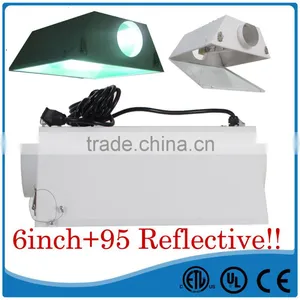 SUPERCOOL REFLECTOR 6 INCH COOLVENT/FLANGE AIR COOLED HOOD HYDROPONICS GROW LIGHT thumbnail-1