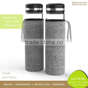 Microwave Mouth Blown Personalized Pyrex Glass Water Bottles thumbnail-3