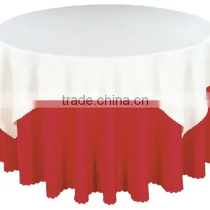Double Layer Plain Polyester Table Cover for Hotel Restaurant Weddings thumbnail-1