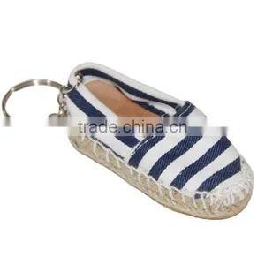 Promotional Cute Stripe Canvas 3D Mini Shoe Keychain thumbnail-1