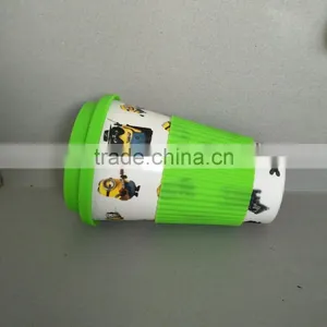 Decal Printing Bamboo Fiber Drinkware Biodegradable Coffee Cup With Silicon Cover thumbnail-5