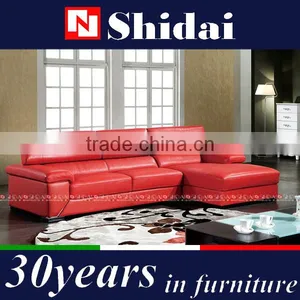 Upholstered Bright Red Leather Sofa Set 980 thumbnail-1