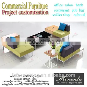 Free Style Modern Simple Stainless Steel on Sale Fabric Sofa High Fashion Project Furniture Office Living Room Sofa thumbnail-1