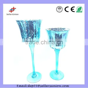 Colored Glass Candlestick thumbnail-1