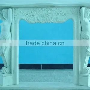 White Marble Fireplace thumbnail-1