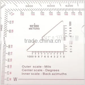 Chinese Manufacturer Military Protractor, Transparent Plastic Square Protractor for Military Training, for Solidier #KMP-2 thumbnail-2