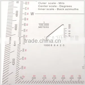 Chinese Manufacturer Military Protractor, Transparent Plastic Square Protractor for Military Training, for Solidier #KMP-2 thumbnail-3