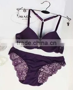 New Arrival Sexy Front Closure Women Underwear Bra Push up Lace Bra Panty Set thumbnail-5