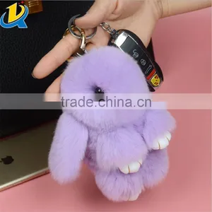2016 New Style 18 cm Colorful Real Rabbit Pendant Keychain for Handbag thumbnail-1