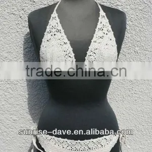 Wholesale Thin Sexy Girl's Crochet Cotton Bikini thumbnail-1