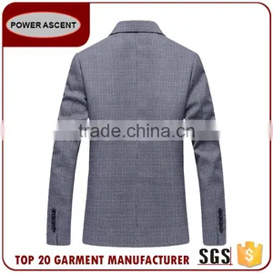 Latest Style Customer Design Mens Grey 2 Button Business Casual Suit Jacket Blazer thumbnail-2