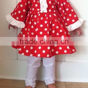 Kids Clothes Wholesale Polka Dot Outfit for Baby Winter Wear Children Christmas Gifts thumbnail-1