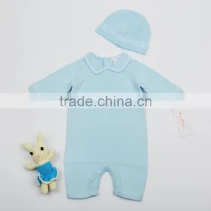 2017 New Design Knitted Baby Romper Set Boys Romper With Hat Wholesale Kids Romper thumbnail-1