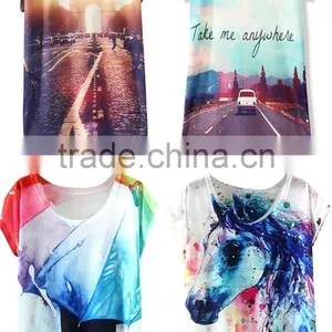 Hot Sale Sublimation Ladies T-shirt Print Design, Summer Ladies Top t Shirt thumbnail-1