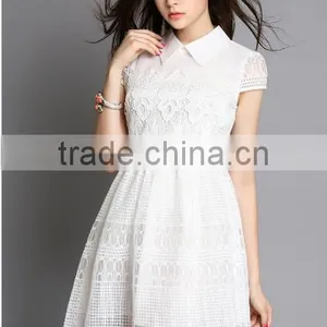 Summer Women Floral Lace Crochet Boho Hippie Mini Dress thumbnail-3